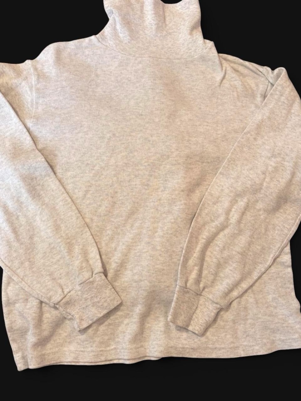 Vintage 90s Hanes Light Gray Turtleneck Sweatshirt Cotton